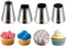 Suuker Extra Large Piping Tips Set (F02 F06 9FT R22L), Stainless Steel Round & Star Piping Tips for Cake Decorating