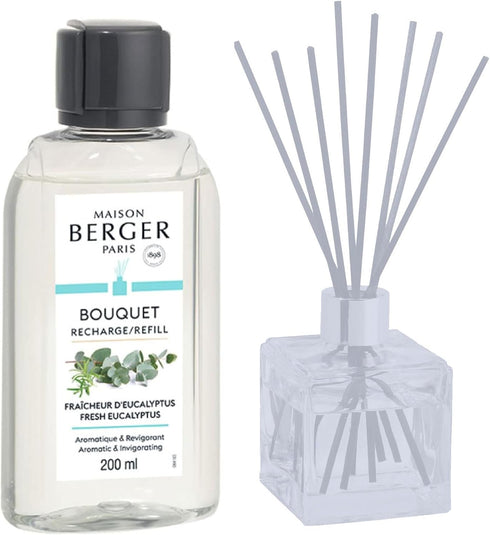 MAISON BERGER Fresh Eucalyptus Fragrance Refill for Reed Sticks and Ceramic Diffuser, 6.76 Fluid Ounces