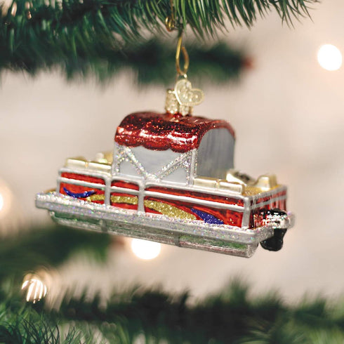 Old World Christmas Glass Blown Ornaments for Christmas Tree, Fisherman Collection Pontoon