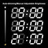 3D Snooze Dimmable 12/24 (15 Inch, Deeyaple Led Digital Alarm Clock Small Wall Clock Time Memory Date Temperature