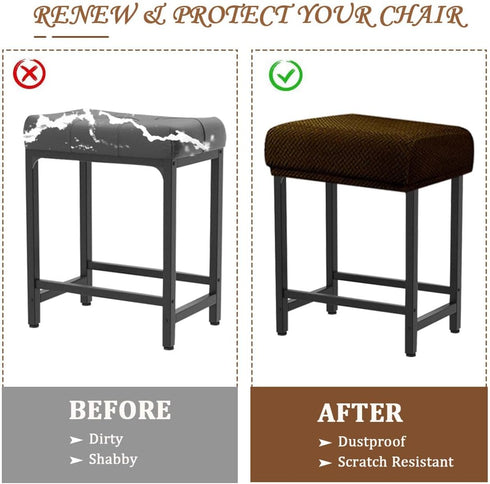 Levoberg Counter Counter Set 4 Bar Stool Cover Rectangle Stretch Height Barstool Slipcovers Rectangular Vanity Stool