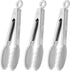 Set of 3 Mini Tongs with Silicone Tips, 7-Inch Kids Serving Tongs (White)