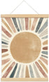 PLKMN Sun Wall Art Posters Framed with Wood Hanger, Nursery Wall Art,