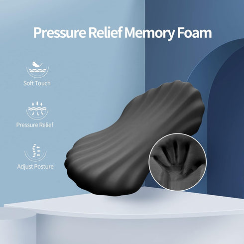Adjustable Memory Foam Lumbar Support Pillow for Sleeping, Back Pain Relief, with 2 Insert Pads