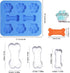 Set of 5 Silicone Molds Puppy Dog Paw & Bone Shaped 2 in 1 with Stainless Steel Bone Cookie Cutter for Homemade Treats