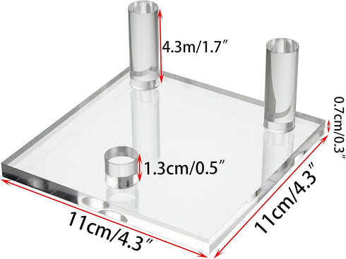 Hipiwe Clear Acrylic Display Stand - Set of 4 Three-Peg Easel Stands for Fossil, Coral, Geodes, and Collectibles