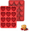 SILIVO Silicone Heart Shaped Muffin Pan (2 Pack), Nonstick Mini Molds for Baking Cupcakes, Brownies, Egg Bites