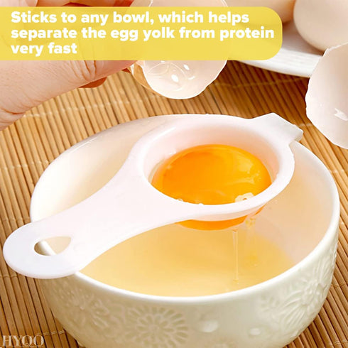 3 2.36" 4.96" Pcs Egg Separator for Raw Eggs - Egg Yolk Separator Tool with Hang-On Bowl Design for Less Mess, ABS
