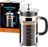 French Press Coffee Maker, 34oz 304 Stainless Steel with 2 Filters, Heat Resistant Borosilicate Glass, BPA Free