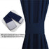 Aquazolax French Door Curtains Drapes, 54x40 Inches Solid Blackout Panels with Tiebacks, Navy Blue