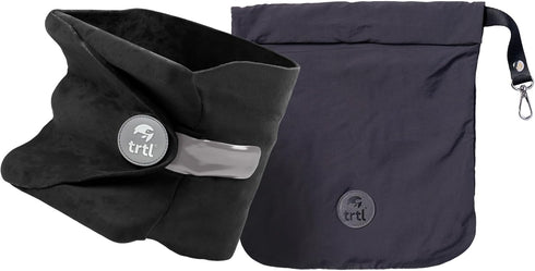 trtl Pillow - Super Soft Neck Support Travel Pillow - Scientifically Proven, Machine Washable - Black