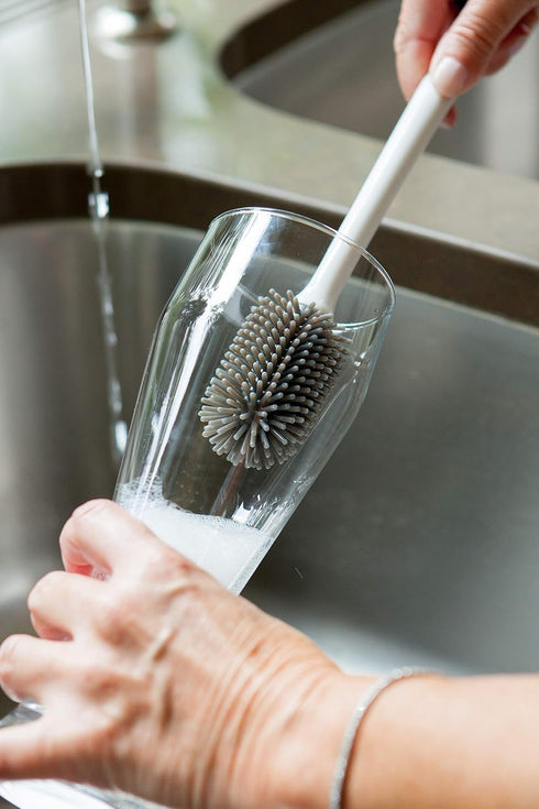 Joie Bottle Brush, Silicone Scrubber with Long Handle, Ideal for Cleaning Water Bottles, Baby Bottles and Glasses