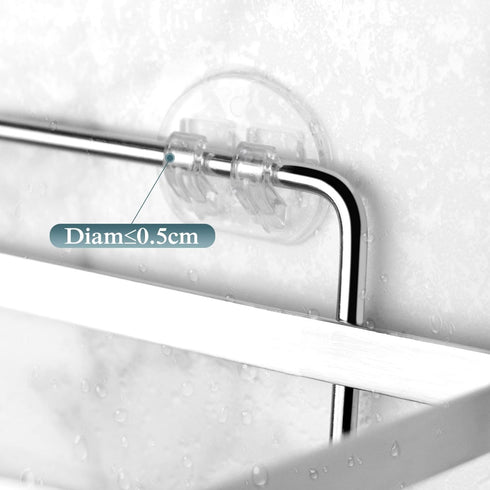 2 Pack EAGMAK Transparent Shower Caddy Adhesive for Replacement, No Drilling , Soap Holder, Bathroom Storage Shelves