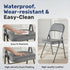 2 Pack Simple Deluxe Folding Chairs Padded Leather Seats, Heavy-Duty Metal Frame | Collapsible & Lightweight