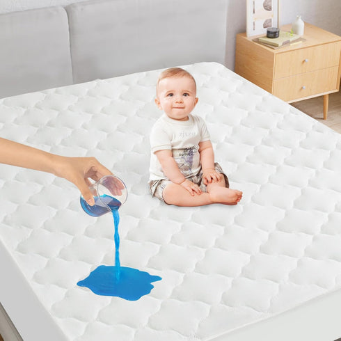 RV Short King Mattress Protector Pad Waterproof Quilted 72" x 80", Soft & Cooling Cover for Campers & Trailers with