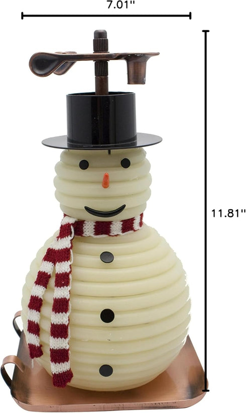 Candle by the Hour 100-Hour Snowman Candle, Eco-friendly Natural Beeswax, Copper Base