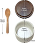 Rliguanrui 3.5" Countertop Handmade Ceramic Salt Cellar with Acacia Wood Lid & Spoon - Wide Mouth Kitchen Jar for Salt