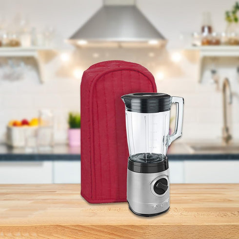 Kitchen Blender Dust Cover, Anti Fingerprint Polyester Appliance Cover for Stand Mixer or Coffee Maker, Wine Red