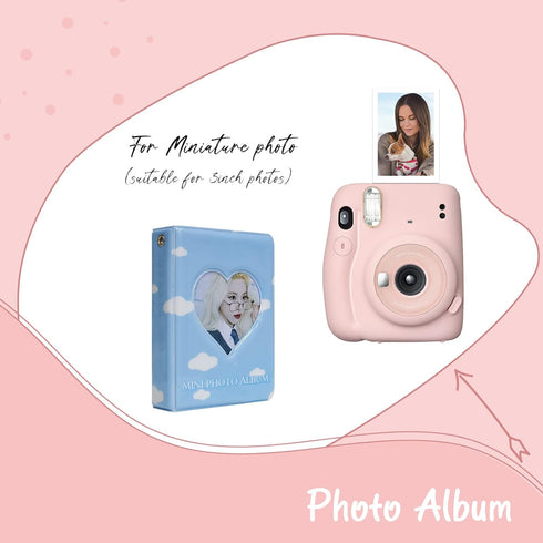 3 Inch Mini Photo Album for Fujifilm Instax Camera, Kpop Photocard Binder, 40 Pockets (Blue)
