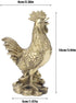 Hilitand Brass Luck Rooster Chicken Statue, Feng Shui Decor for Good Luck and Wealth, 10cm/3.94in