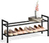 Bumusty 2 Tier Expandable Shoe Rack for Closet, 18-33 Adjustable Shoe Rack