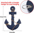 MDLUU Wooden Nautical Ship Steering Wheel, 11" Navy Blue Helm Wheel, Small Ship Rudder and Anchor Wall Decor Set