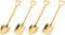4pcs Gold Shovel Shape Dessert Spoons, Mini Long Handle Ice Cream Coffee Afternoon Teaspoon
