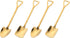 4pcs Gold Shovel Shape Dessert Spoons, Mini Long Handle Ice Cream Coffee Afternoon Teaspoon