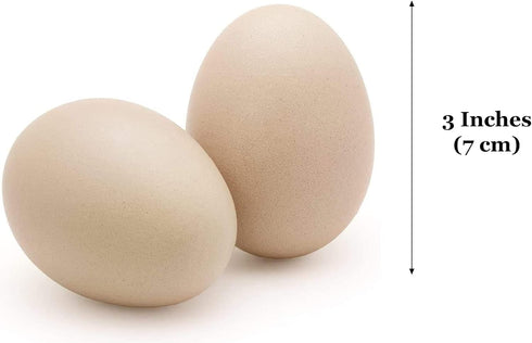 2 Pack SunGrow Fake Wooden Eggs to Train Birds from Laying in The Nesting Boxes & to Stop from Eating Own Eggs, Brown
