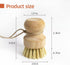 Set 3 Pack Bamboo Pot & Pan Cleaning Brush - Natural Dish Brushes Bamboo Scrub Dish Brushes, Durable Scrubber