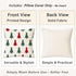 18x18 Set 2 Red and Green Christmas Tree Pillow Covers of Outdoor Farmhouse Xmas Holiday Throw Pillow Cases for Sofa