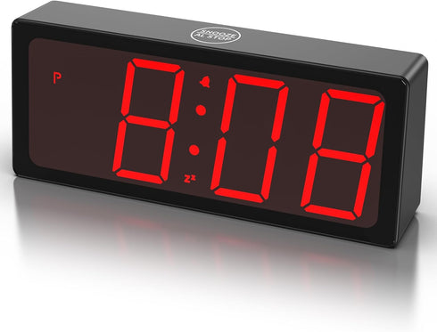 KWANWA Digital Alarm Clock with Auto Dimmer, Dual Power (Battery or USB),