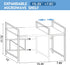 Extendable Adjustable Microwave Oven Rack, 2-Tier Stainless Steel Kitchen Counter Shelf with 4 Hooks