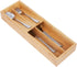 Bamboo Silverware Drawer Organizer Kitchen Utensil Tray Holder for Flatware, Cutlery, Spoon, Forks, Knives