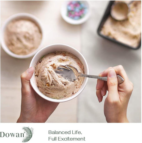 DOWAN 10 OZ Off-White Small Dessert Bowls Set of 8 - 4.5" Ceramic Cereal Bowls for Soup, Rice, Ice Cream