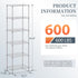 BestOffice 6-Shelf Adjustable Wire Shelving Unit, Metal Shelves, 11.8" D x 16.7" W x 63.6" H, Chrome