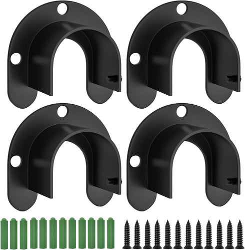 Aopin Closet Pole Sockets Wardrobe Rod Bracket Flange Kit, Matte Black Finish 25mm / 1" Heavy Duty Closet Rod Supports