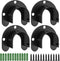 Aopin Closet Pole Sockets Wardrobe Rod Bracket Flange Kit, Matte Black Finish 25mm / 1" Heavy Duty Closet Rod Supports