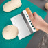 Stainless Steel Pastry Scraper, Dough/Pastry/Bread Cutter with Non-Slip Wood Handle and Herb Stripper 8-hole