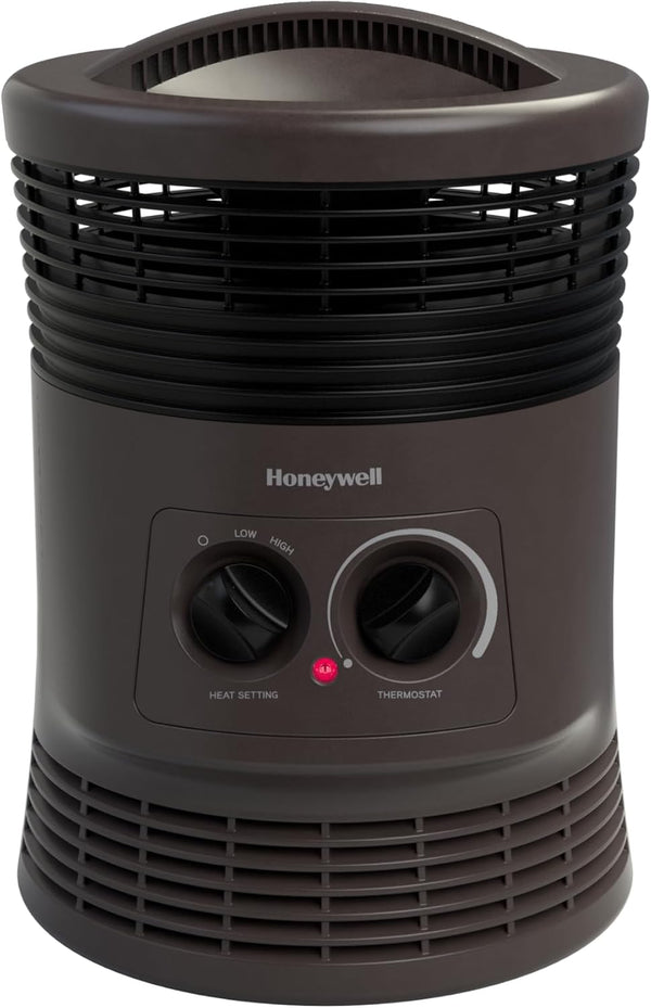 Honeywell HHF360V Portable Heater, Charcoal Grey, 360 Degree Surround Fan Forced, Adjustable Thermostat, 2 Heat Settings