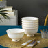 Ceramic Soup Bowls - Set of 5, 10 Ounce Gold Rim Small Bowls, Premium Bone China for Ice Cream, Rice, Dessert