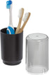 iDesign Austin Toothbrush Organizer with Covered Lid - Ideal for Regular and Electric Brushes