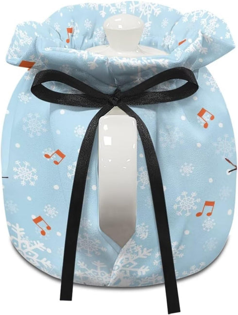 Blue Snowman and Red Music Tea Cosy, Soft Fabric Dustproof Tea Pot Cozies for Home Kitchen