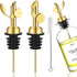 WAFJAMF 2 Pcs Weighted Stainless Steel Bottle Pourers, Self Closing Olive Oil