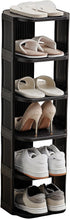 Vertical Shoe Rack, 6-Tier Plastic Stackable Storage Shelf for Small Closets and