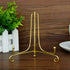Artliving 2 Pack 5 Inch Iron Display Stand, Gold Easel for Photos, Cookbooks, Decorative Plates, Tablets, and Art