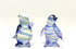 2 Penguins Tiny Figurines - Hand Blown Color Glass Art Animals Collectible Gift Home D cor (Blue Green)