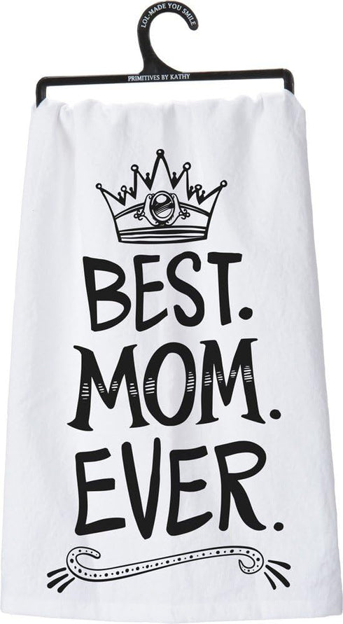 Primitives by Kathy LOL Made You Smile Dish Towel, 28" x 28", Best Mom Ever
