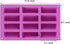 Palksky 2 Pack Medium Narrow Silicone Rectangle Molds, 12 Cavity for Protein Bars, Energy Bars, Caramel, Muffins