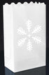 CleverDelights White Snowflake Luminary Bags, 30 Count, Christmas Holiday Luminaria
